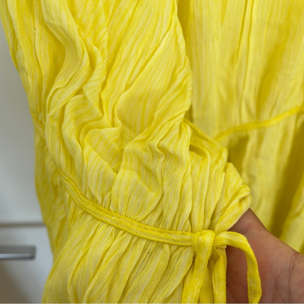 FREE PEOPLE Sunshine Yellow Juliet Tiered Slouchy Duster - Picture 7 of 7